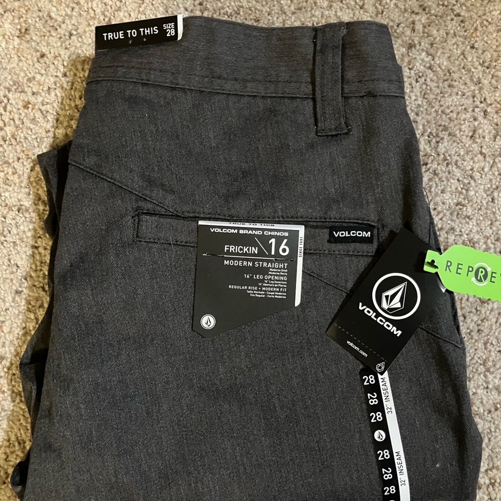 Volcom Men's Frickin Modern Straight Chinos - Charcoal